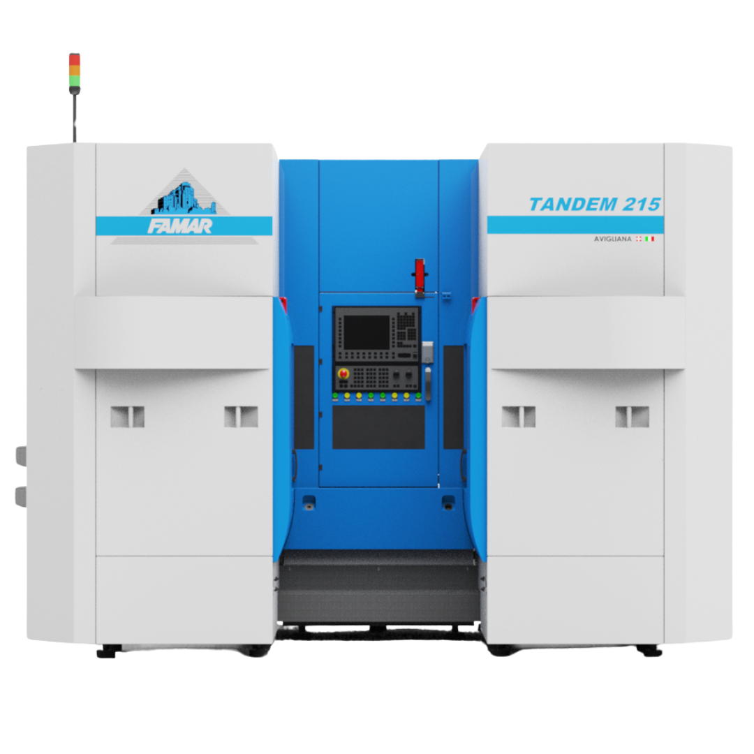 FAMAR Tandem 215 dual-spindle CNC turning machine built for high-volume automated machining and efficient production.