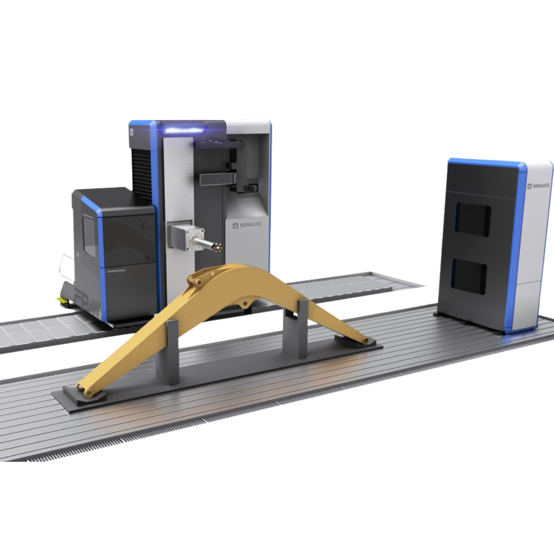 Soraluce FP-W multitasking boring and milling machine processing a large industrial component.
